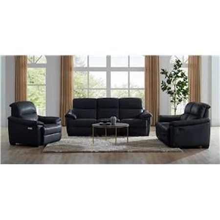 Contemporary Wall Hugger Power Reclining Loveseat with Power Headrests